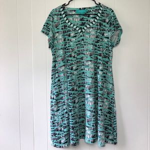 Kate Landry lounge dress with pockets fun print